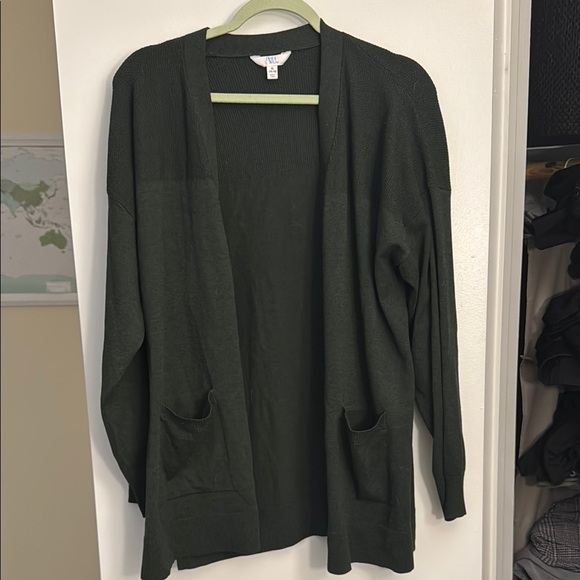 Time and Tru Sweaters - Olive Green Women's Cardigan